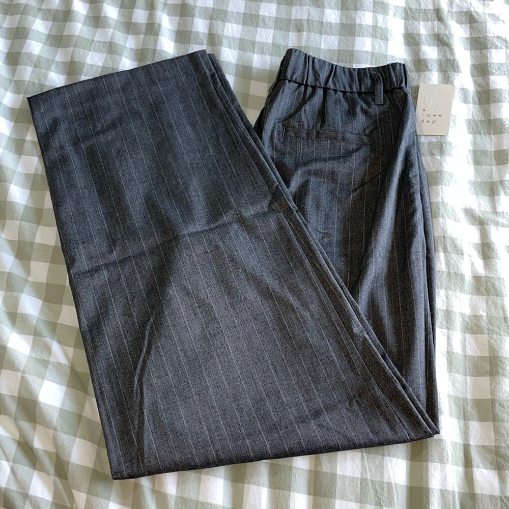 NWT High Waist Pinstripe Wide-Leg Trousers
